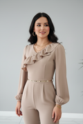 Enterizo  con Volante Diagonal, formal y elegante cod.398