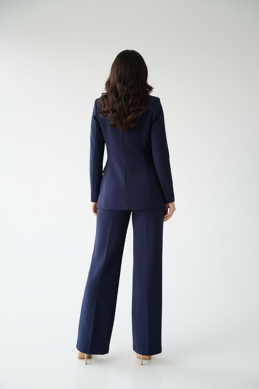 Conjunto Sastre Azul Marino con Botones Dorados: Blazer + Pantalón - Premium cod.323