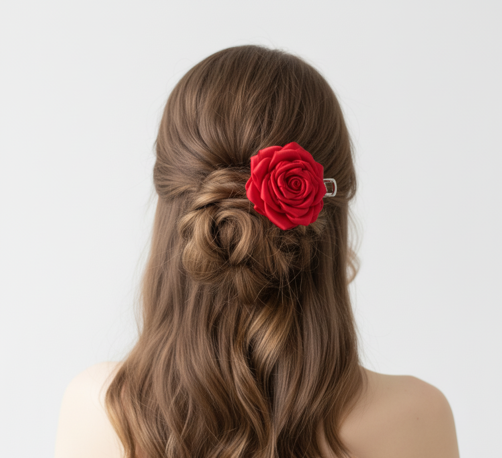 Hair clips de rosa