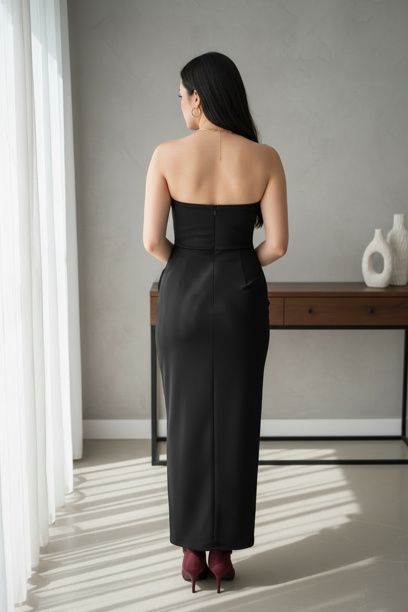 Vestido negro exclusivo cod.106