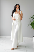 Conjunto White Duster – Top Sweetheart + Chaleco Largo + Pantalón cod.671