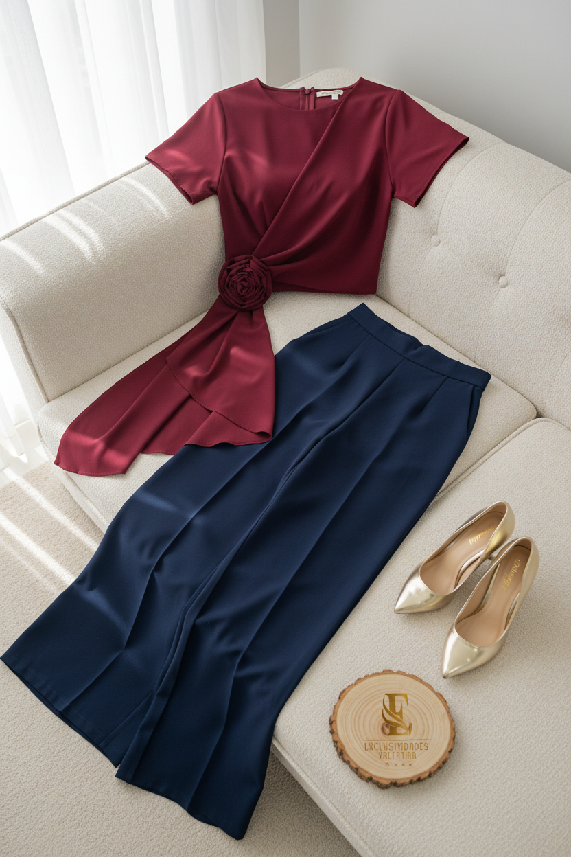Blusa Burgundy Rose Asimétrica cod.568