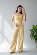 Conjunto Butter Yellow Rose Bustier & Palazzo cod.578