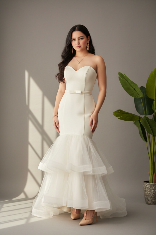 Vestido Sirena Blanco cod.609