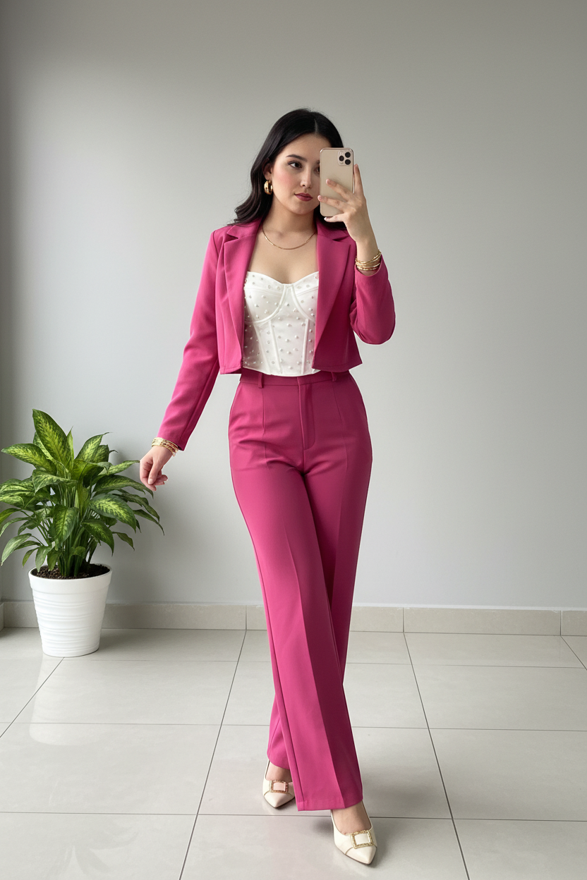Set de 3 piezas, bleizer, corset más pantalón formal cod.176