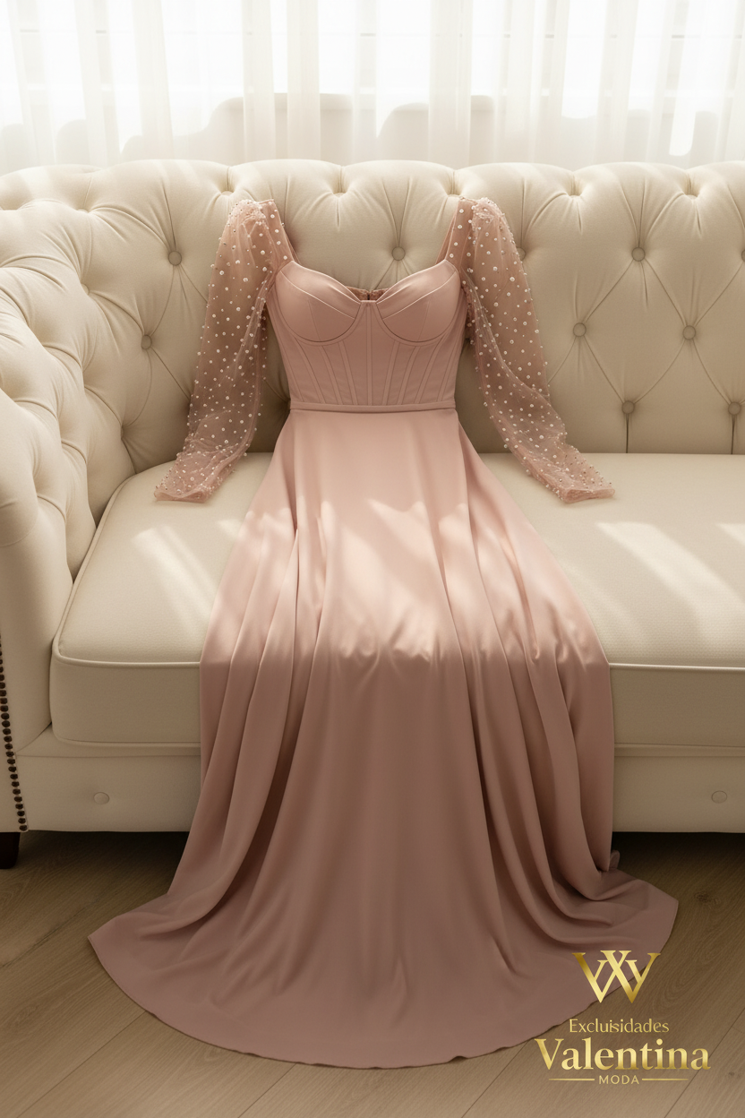 Vestido flat lay sofá