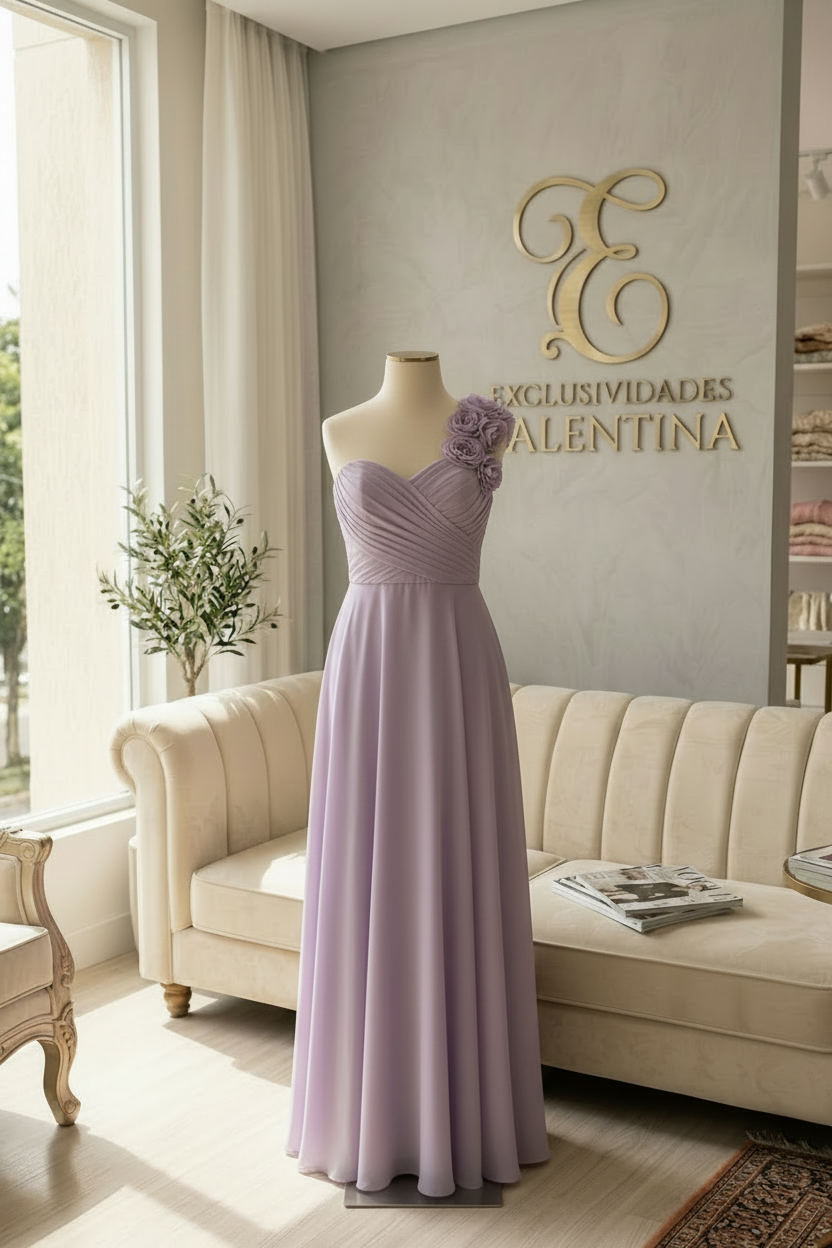 Vestido lila en maniquí