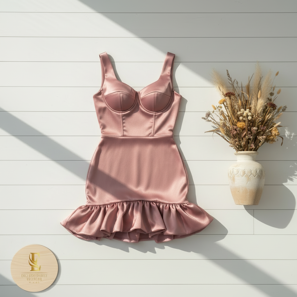 Vestido palo de rosa satinado